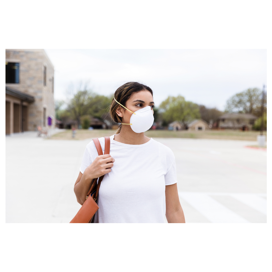 Women wearing N95 mask